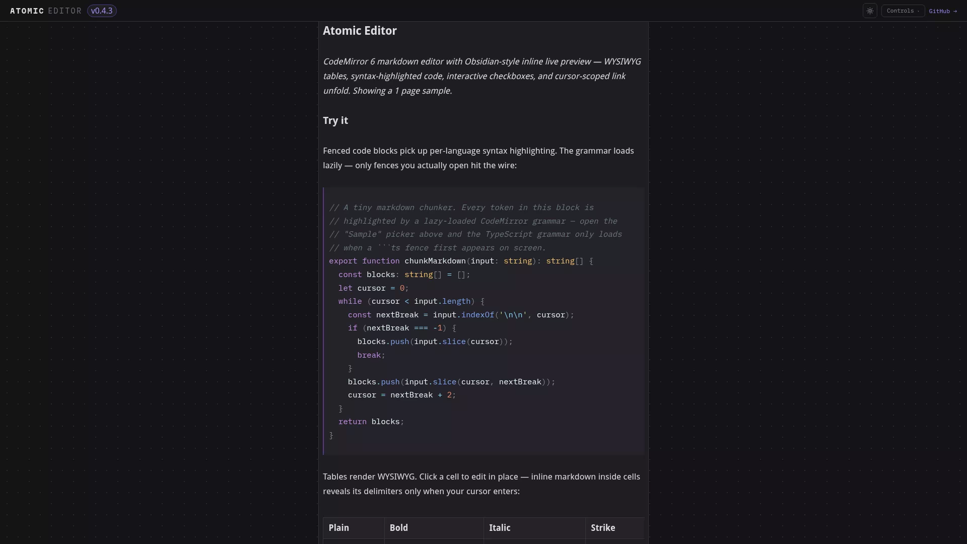 Atomic Editor