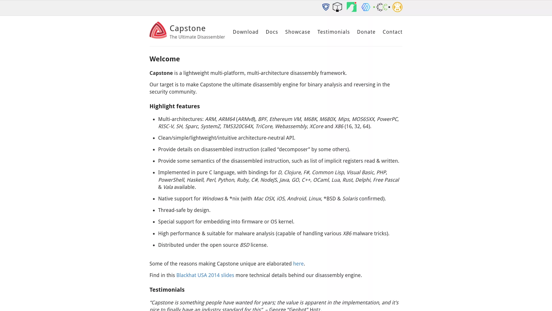 Capstone 反汇编框架
