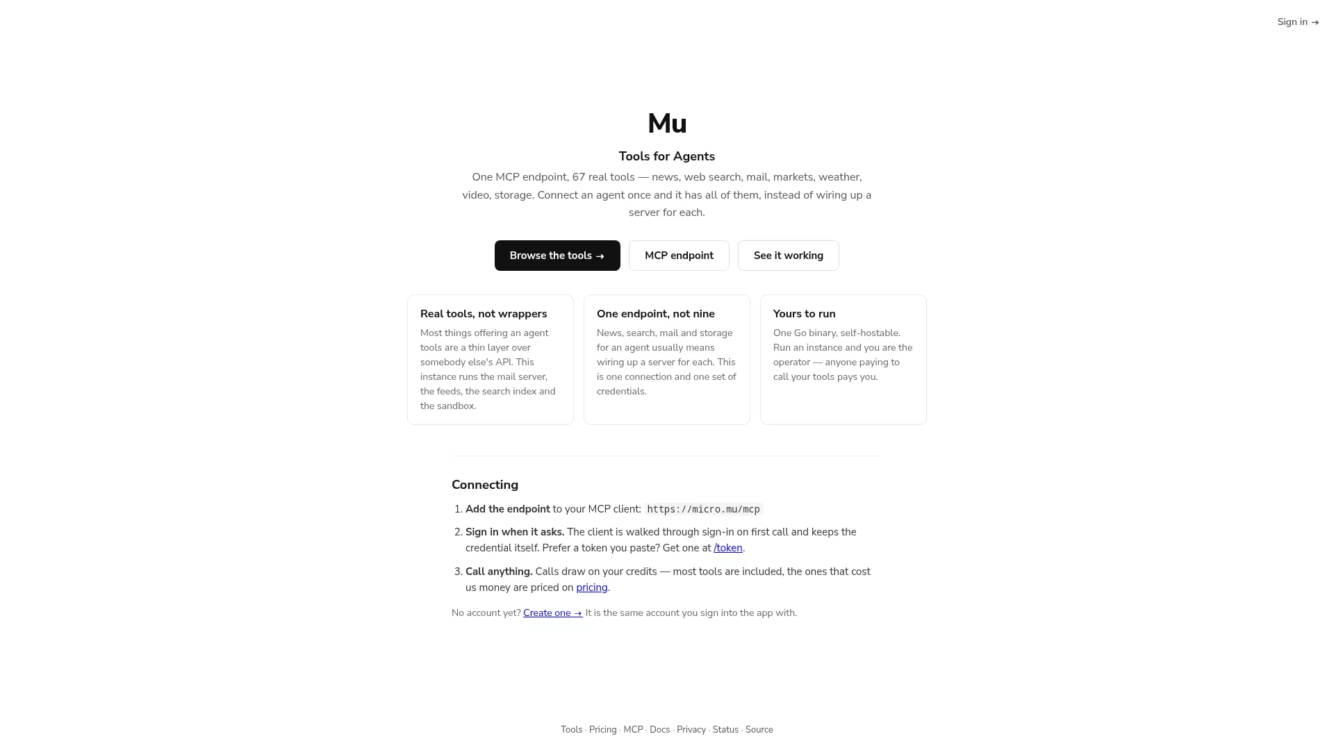Mu — Tools for Agents